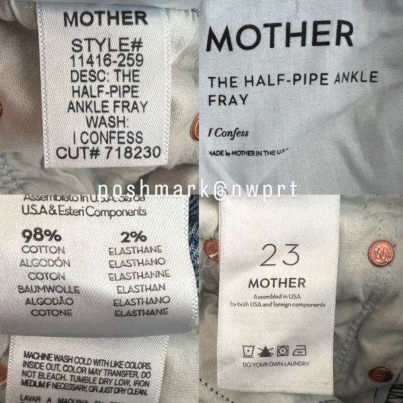 MOTHER Half Pipe Ankle Fray I Confess High Waist Wide Leg Crop 23 - Picture 7 of 16